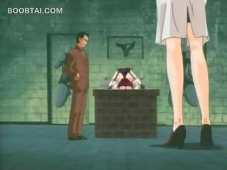 Seksi elokuva vanki anime adolescent saa pillua hierotaan sisään alusvaatteet
