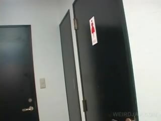 Asian Teen deity movs Twat While Pissing In A Toilet
