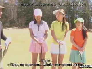 Ázijské golf neviestka dostane fucked na the ninth diera